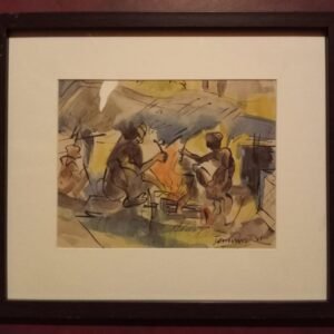 Blacksmith Shop – Watercolour by Ramkinkar Baij