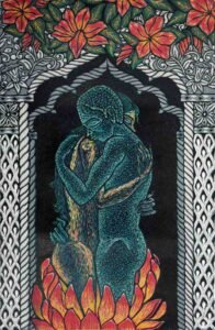 Couple – Woodcut by Shashikala Singh