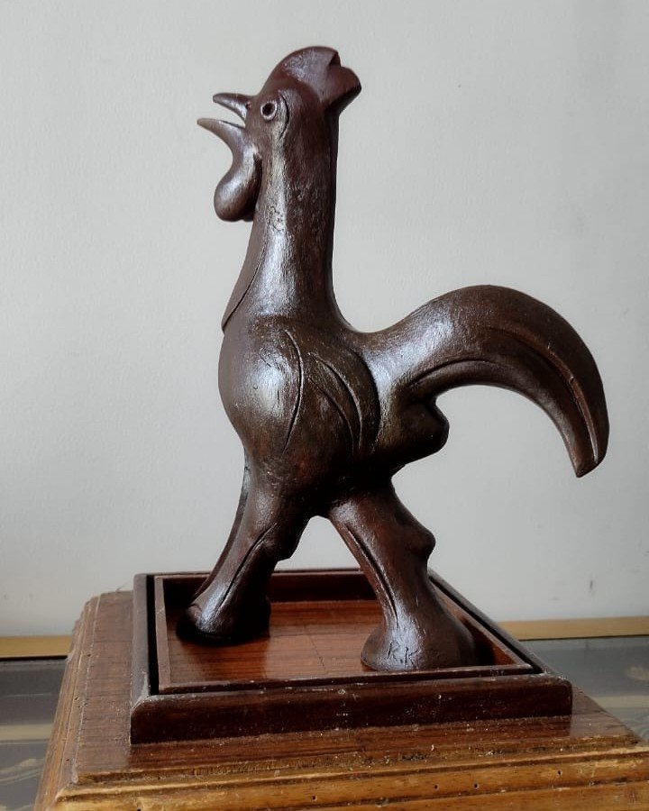 Good Morning – Bronze Rooster Sculpture by Ramkinkar Baij