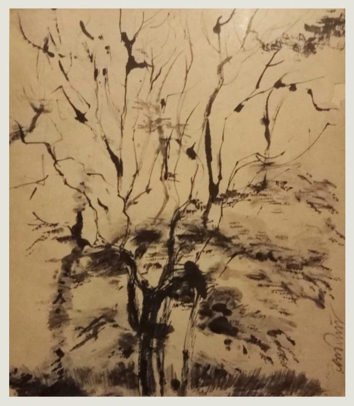 Tree – Watercolour by Ramkinkar Baij