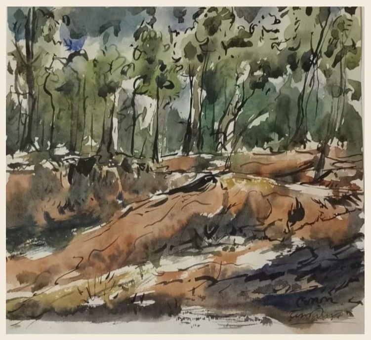 Tree – Watercolour by Ramkinkar Baij