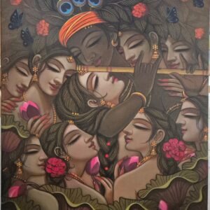 Devine Love – Acrylic on Canvas by Gopal Chandra Naskar (30 × 36 inches)