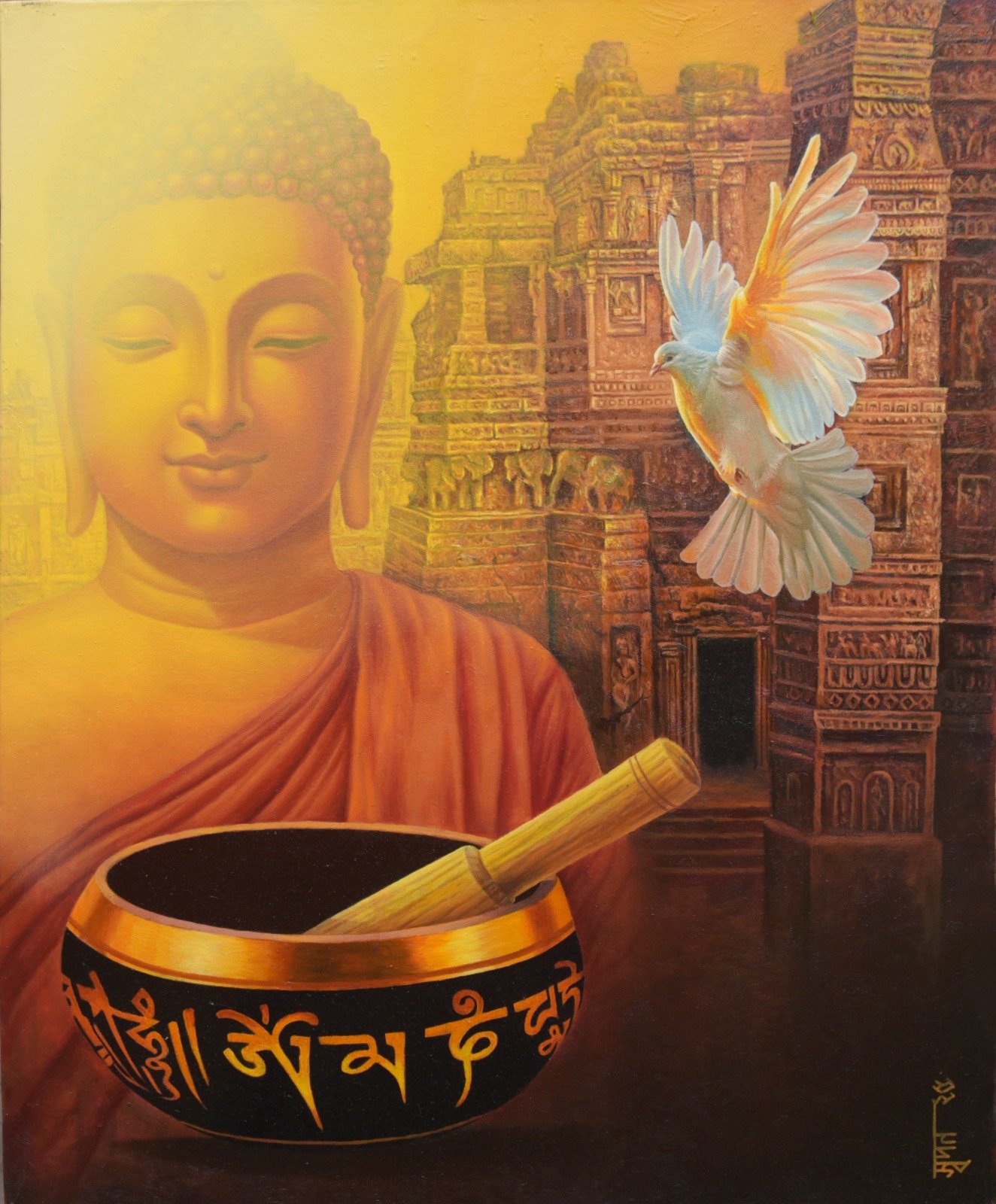 Essence of Buddha – Oil on Canvas by Swapan Roy 2 Essence of Buddha.jpg