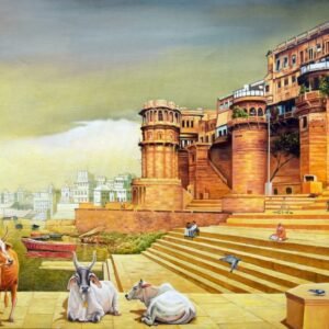 Ghat – Oil on Canvas by Swapan Roy